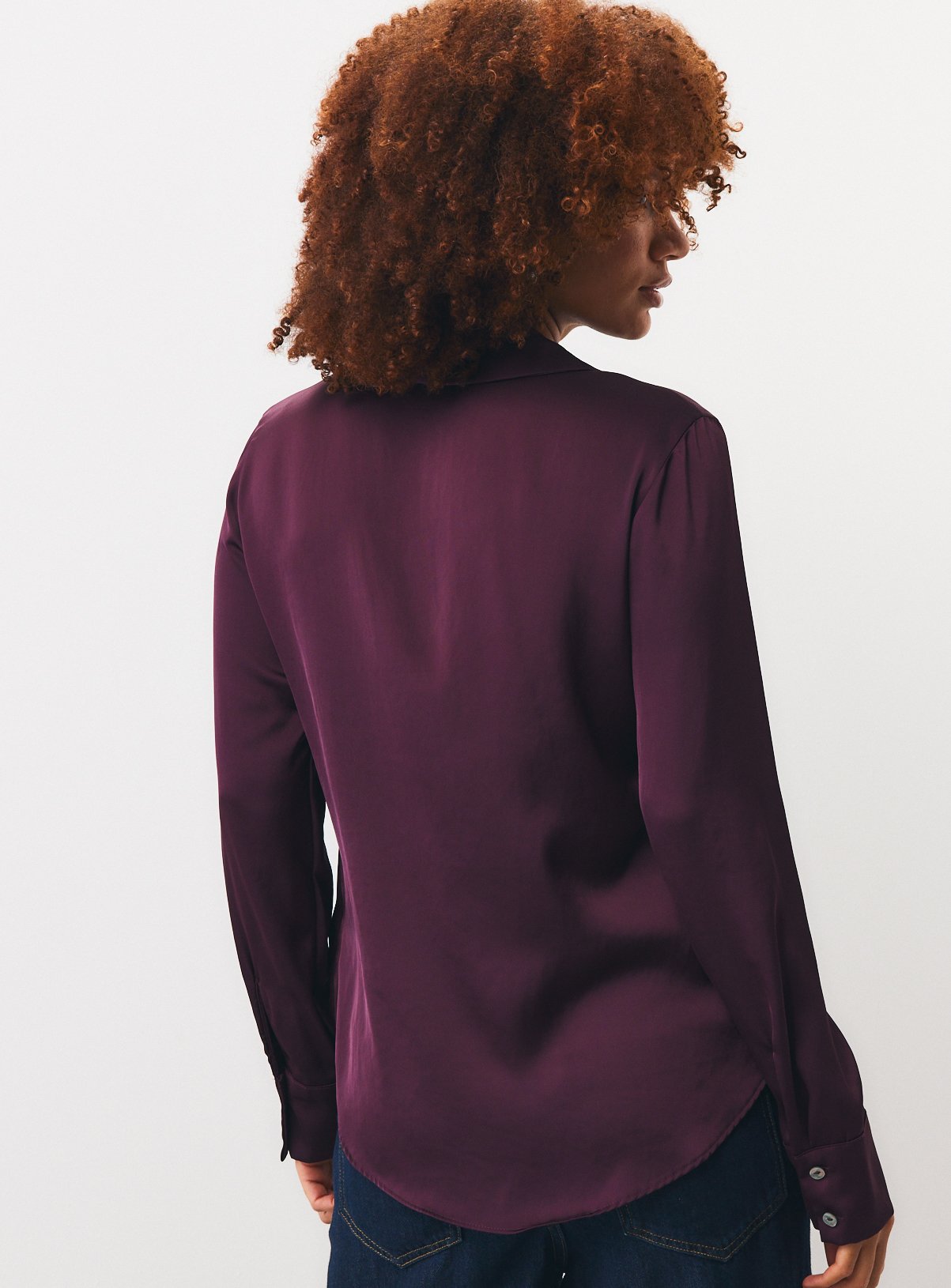 Dark Red Satin Regular Fit Shirt 12 - Image 4 thumbnail